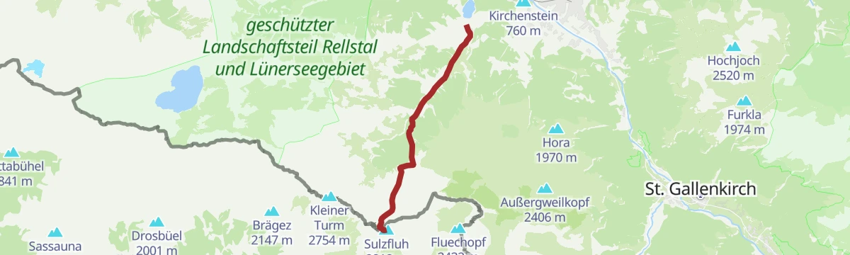 Route map: Latschau - Sulzfluh